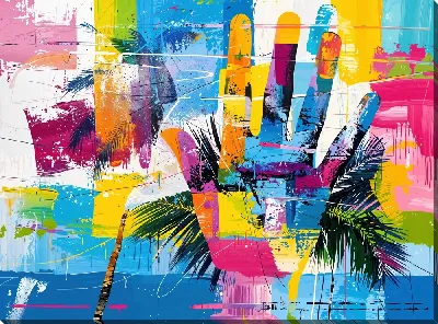 Картина маслом Отпечаток руки №9