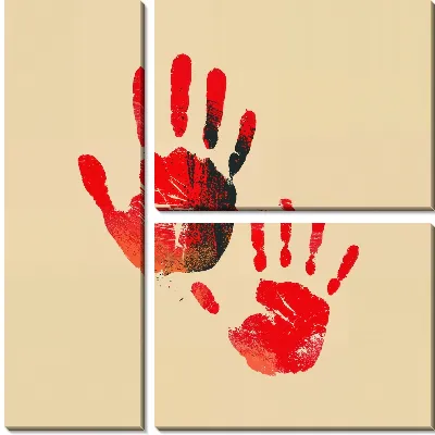 Модульная картина Отпечаток руки №10