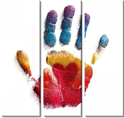 Модульная картина Отпечаток руки №15
