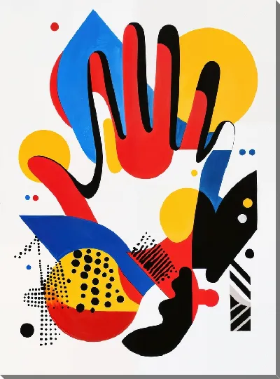 Картина маслом Отпечаток руки №16