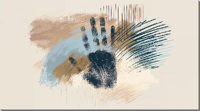 Картина маслом Отпечаток руки №17