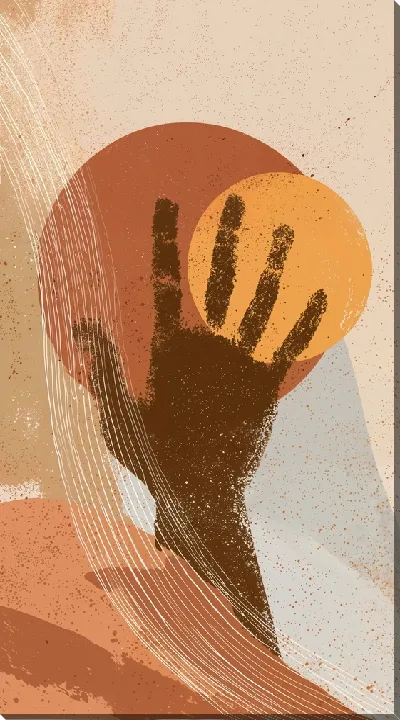 Картина маслом Отпечаток руки №36