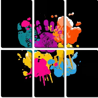 Модульная картина Отпечаток руки №41