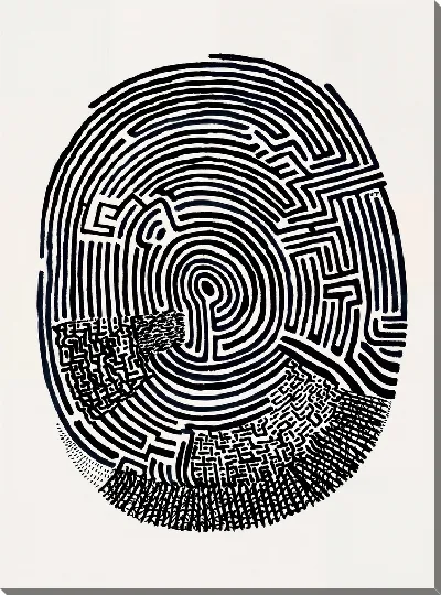 Картина маслом Отпечаток пальца №42