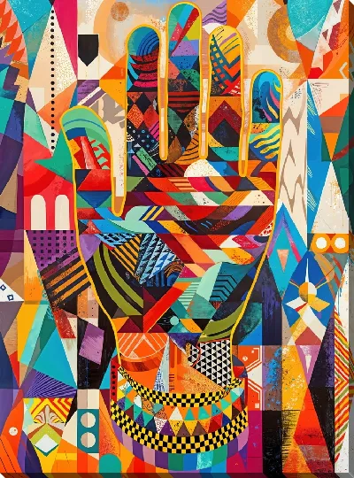 Картина маслом Отпечаток руки №47