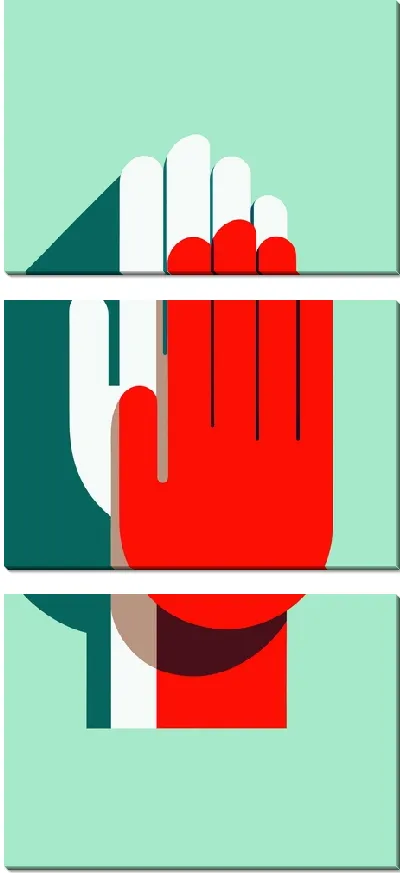 Модульная картина Отпечаток руки №51