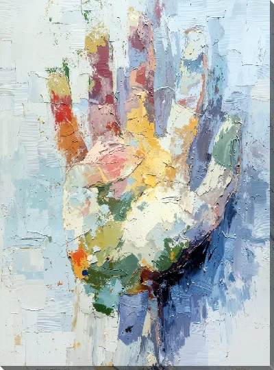 Картина маслом Отпечаток руки №58