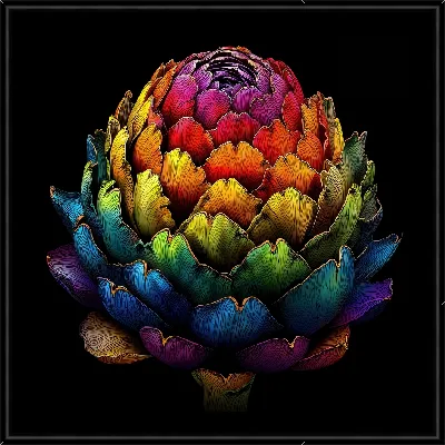 Картина Артишок на черном фоне