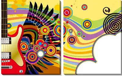 Модульная картина Гитара (Guitar) №3