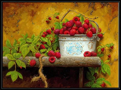 Малина в ведре