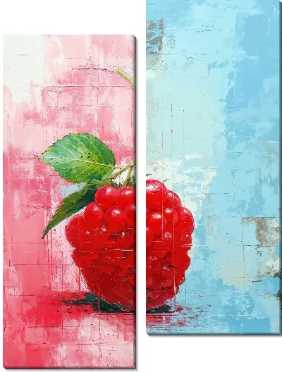 Модульная картина Малина в стиле арт