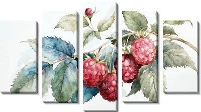 Модульная картина Малина на ветке