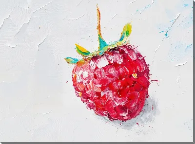 Постер Малина не белом фоне