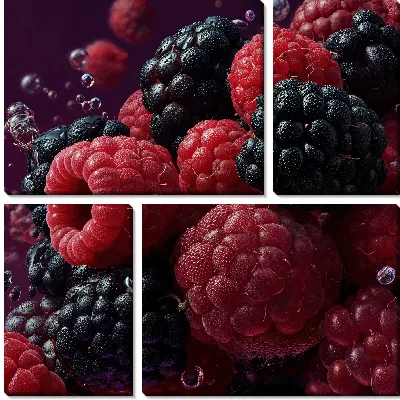 Модульная картина Малина и ежевика