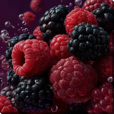 Картина маслом Малина и ежевика