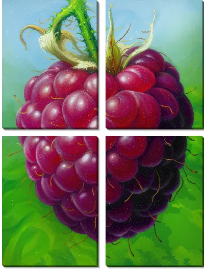 Модульная картина Крупная малина