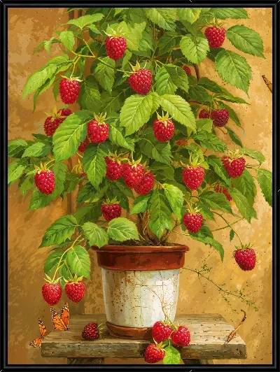 Картина Куст малины в горшке