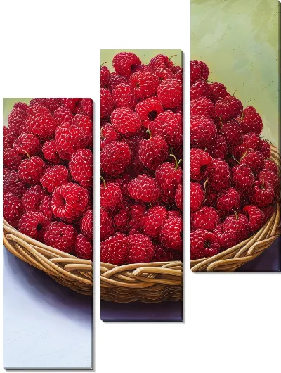 Модульная картина Малина в корзинке