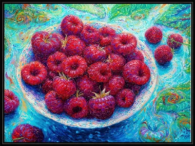 Малина в тарелке