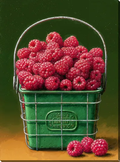 Картина маслом Малина в ведре №2