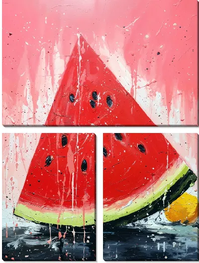 Модульная картина Треугольный кусок арбуза