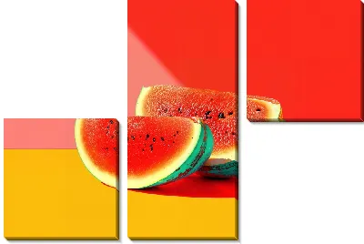 Модульная картина Яркие дольки арбуза