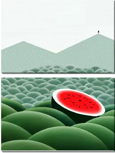 Модульная картина Круглый арбуз