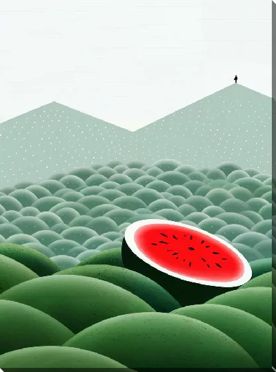 Картина маслом Круглый арбуз