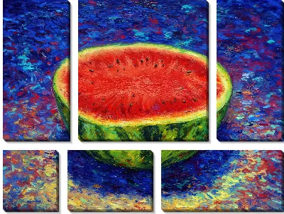 Модульная картина Арбуз в стиле арт