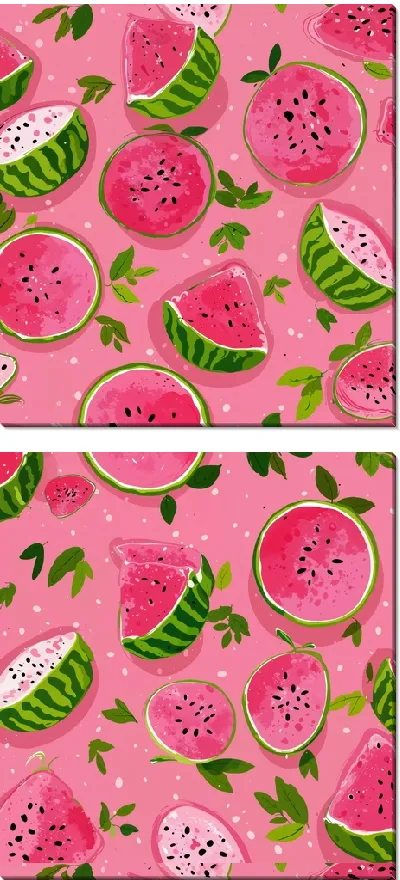 Модульная картина Розовый арбуз