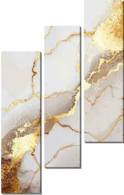 Модульная картина Мрамор с золотом