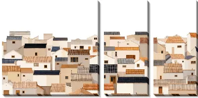 Модульная картина Над крышами №6