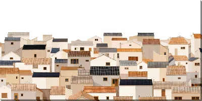 Картина маслом Над крышами №6