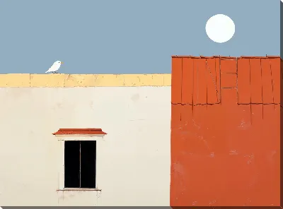 Картина маслом Над крышами №13