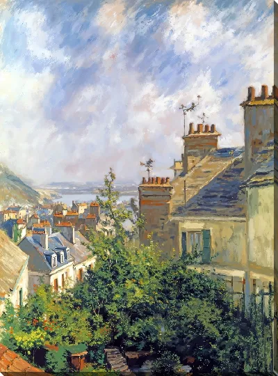 Картина маслом Над крышами №15