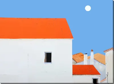 Картина маслом Над крышами №23