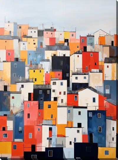 Картина маслом Над крышами №33