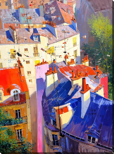 Картина маслом Над крышами №39