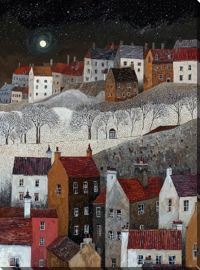 Картина маслом Над крышами №53