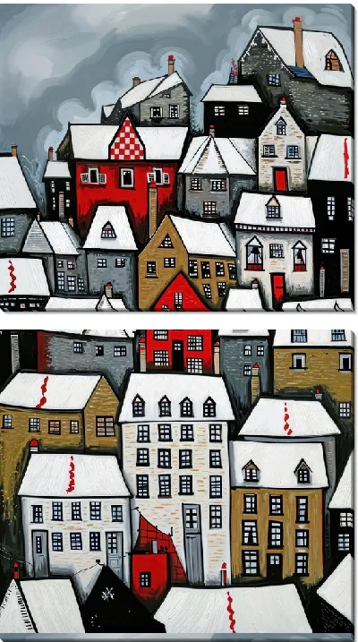 Модульная картина Над крышами №68