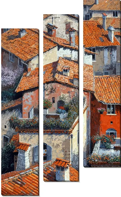 Модульная картина Красные крыши итальянских домов