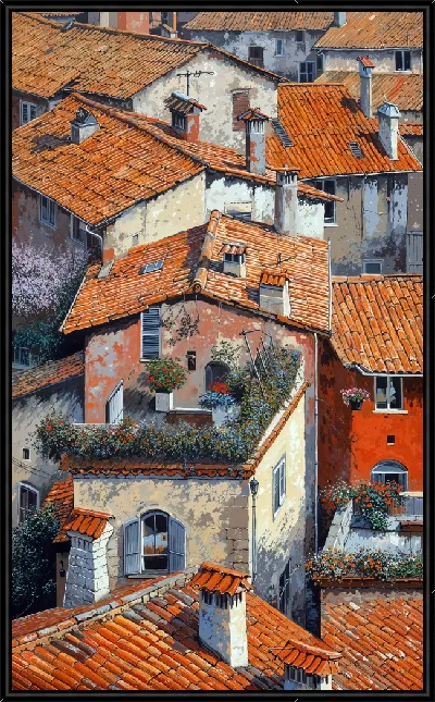 Картина Красные крыши итальянских домов