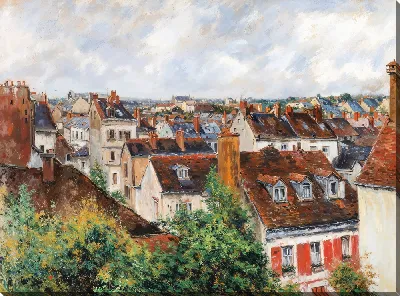 Картина маслом Крыши домов №4