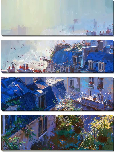 Модульная картина Крыши домов №6