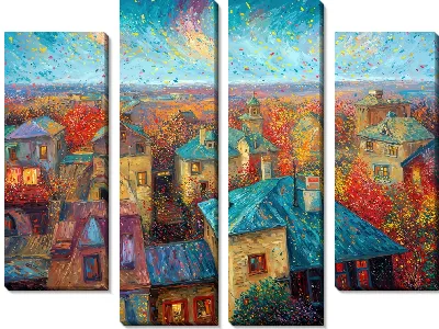 Модульная картина Крыши домов №9