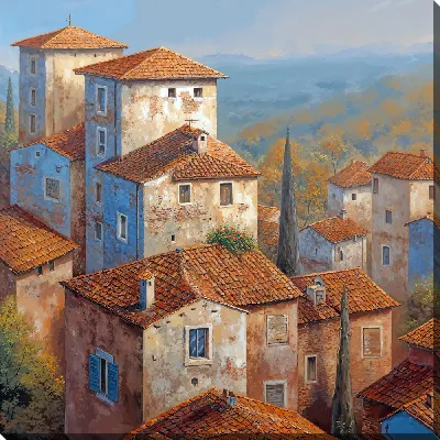 Постер Домики с красными крышами №17