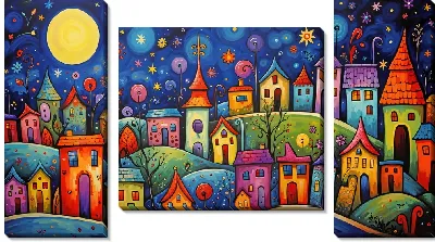 Модульная картина Крыши домов №18