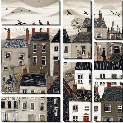 Модульная картина Крыши домов №19