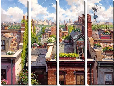Модульная картина Крыши домов №23