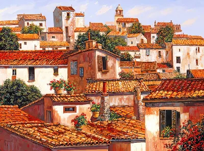 Плакат Домики с красными крышами №28